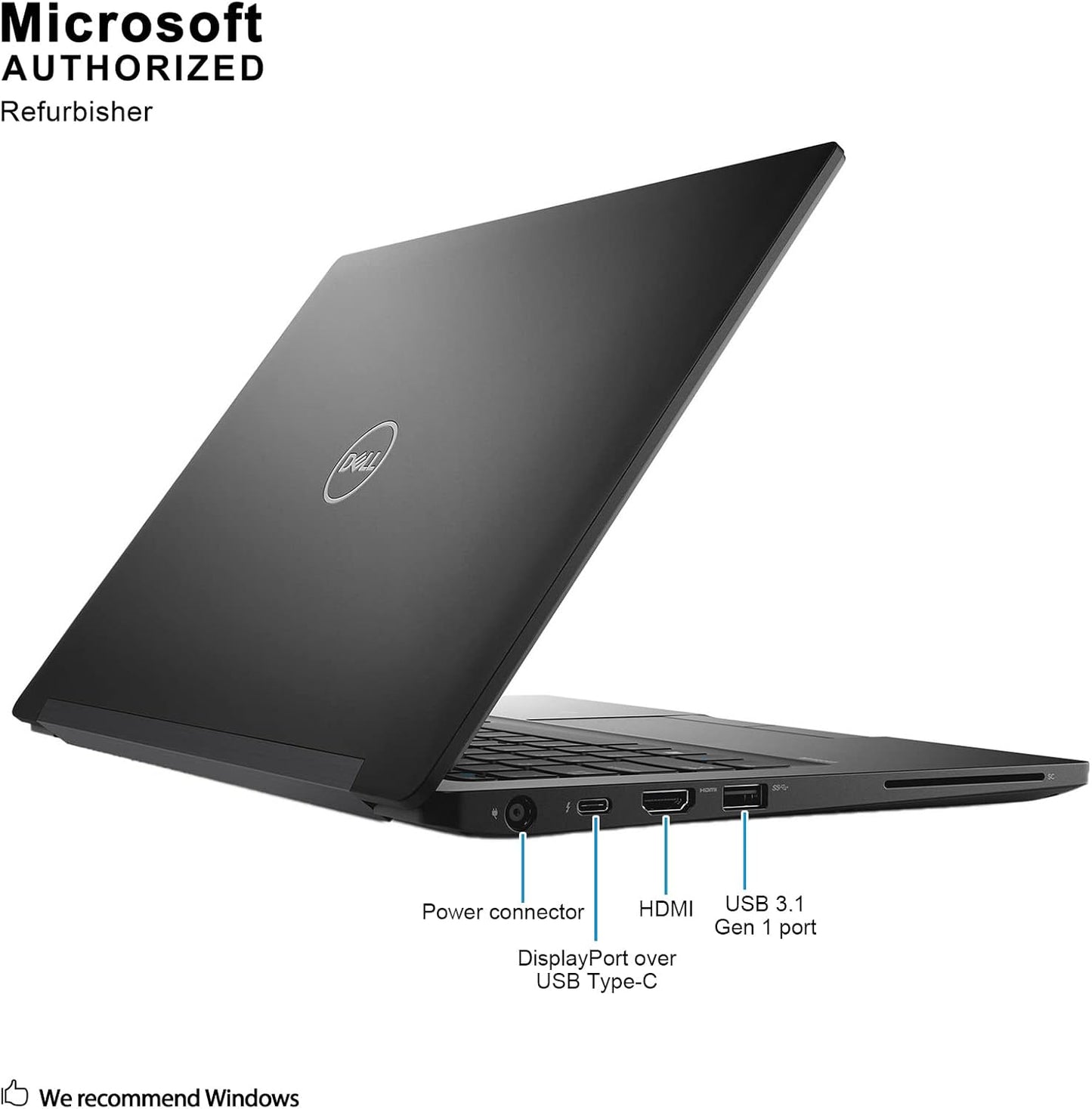 Dell Latitude 7390 Laptop, 13.3-Inch Fhd Touch Display, Intel Core I5-8350U Upto 3.6Ghz, 8Gb Ram, 256Gb Ssd, Wi-Fi, Bluetooth