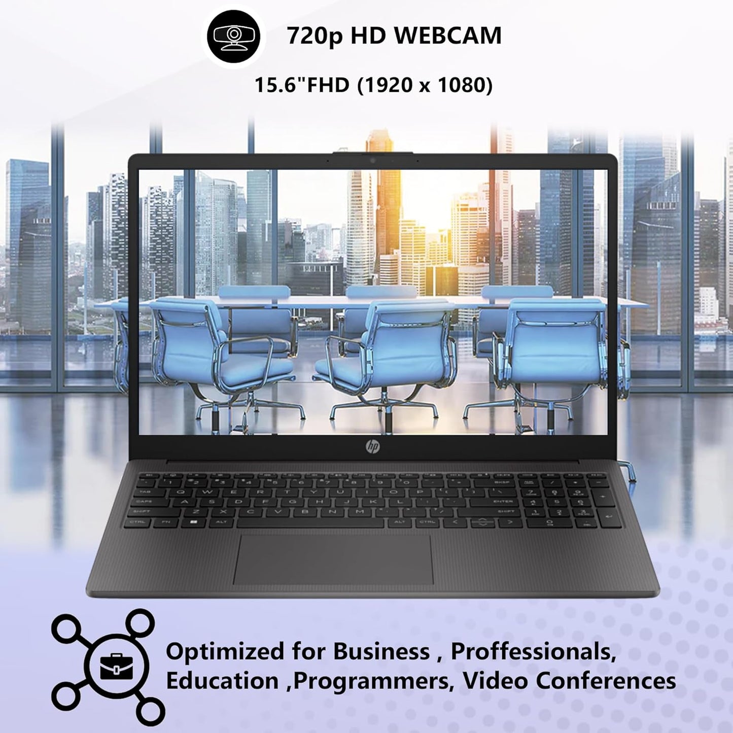 HP 250 255 G10 Business Laptop 16GB RAM, 512GB PCIe SSD for Home, Student, Webcam, Numeric Keypad, Windows 11 Pro