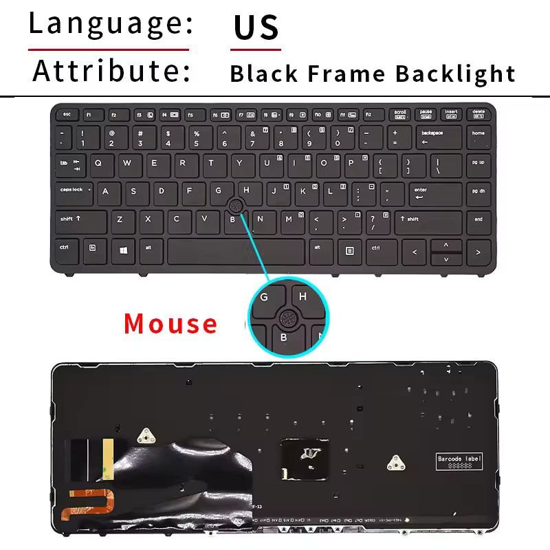 New US Russian Laptop Keyboard for HP Elitebook