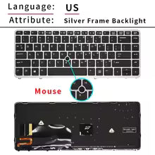 New US Russian Laptop Keyboard for HP Elitebook