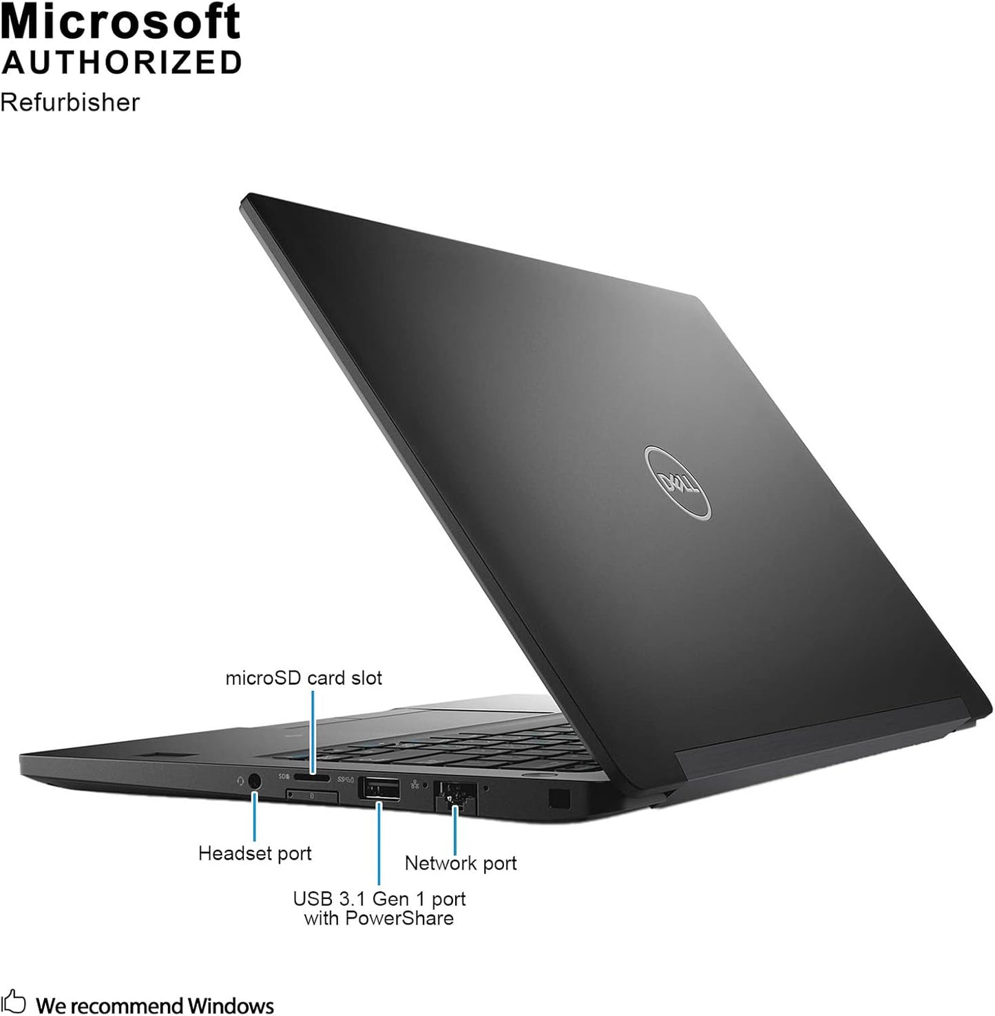 Dell Latitude 7390 Laptop, 13.3-Inch Fhd Touch Display, Intel Core I5-8350U Upto 3.6Ghz, 8Gb Ram, 256Gb Ssd, Wi-Fi, Bluetooth