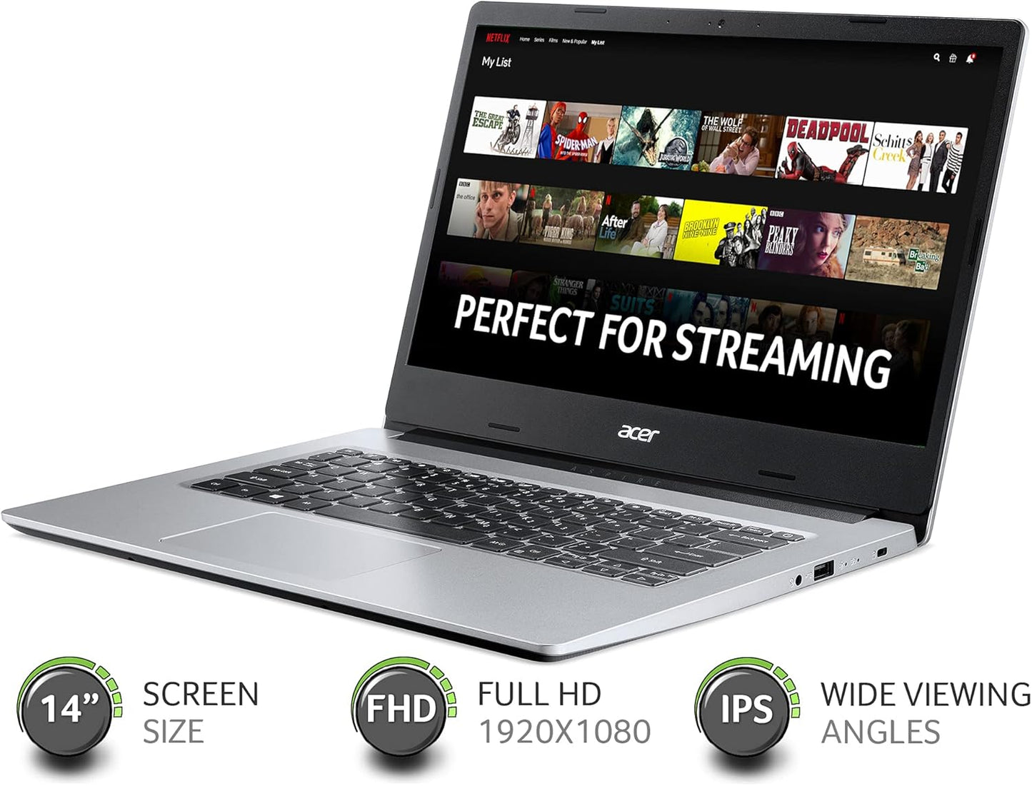 acer Aspire 1 Intel Celeron N4500 Laptop 4GB 64GB Full HD Display Microsoft Office 365 Windows 11 S