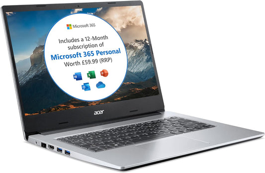 acer Aspire 1 Intel Celeron N4500 Laptop 4GB 64GB Full HD Display Microsoft Office 365 Windows 11 S