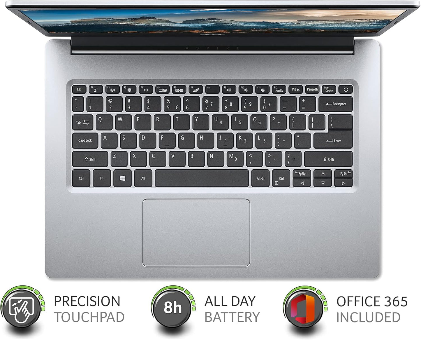 acer Aspire 1 Intel Celeron N4500 Laptop 4GB 64GB Full HD Display Microsoft Office 365 Windows 11 S