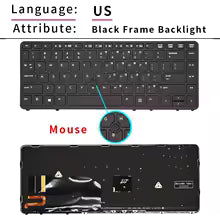 New US Russian Laptop Keyboard for HP Elitebook
